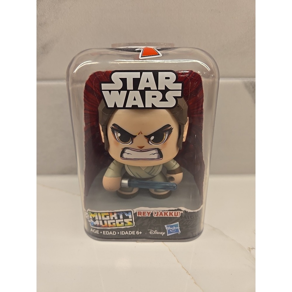 Disney Hasbro Star Wars Mighty Muggs Rey (Jakku) Figure 3 Face Settings‎ NEW